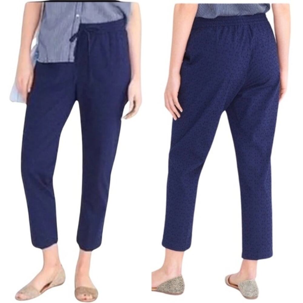 J.Crew Mercantile Cotton Eyelet Pants M Lined Embroidered Drawstring Tapered